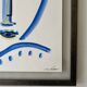 Cubist composition in blue, Vallauris style, signed Blasos.
