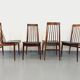 Suite de 4 chaises vintage style scandinave en palissandre des années 60, par Ernst Martin Dettinger