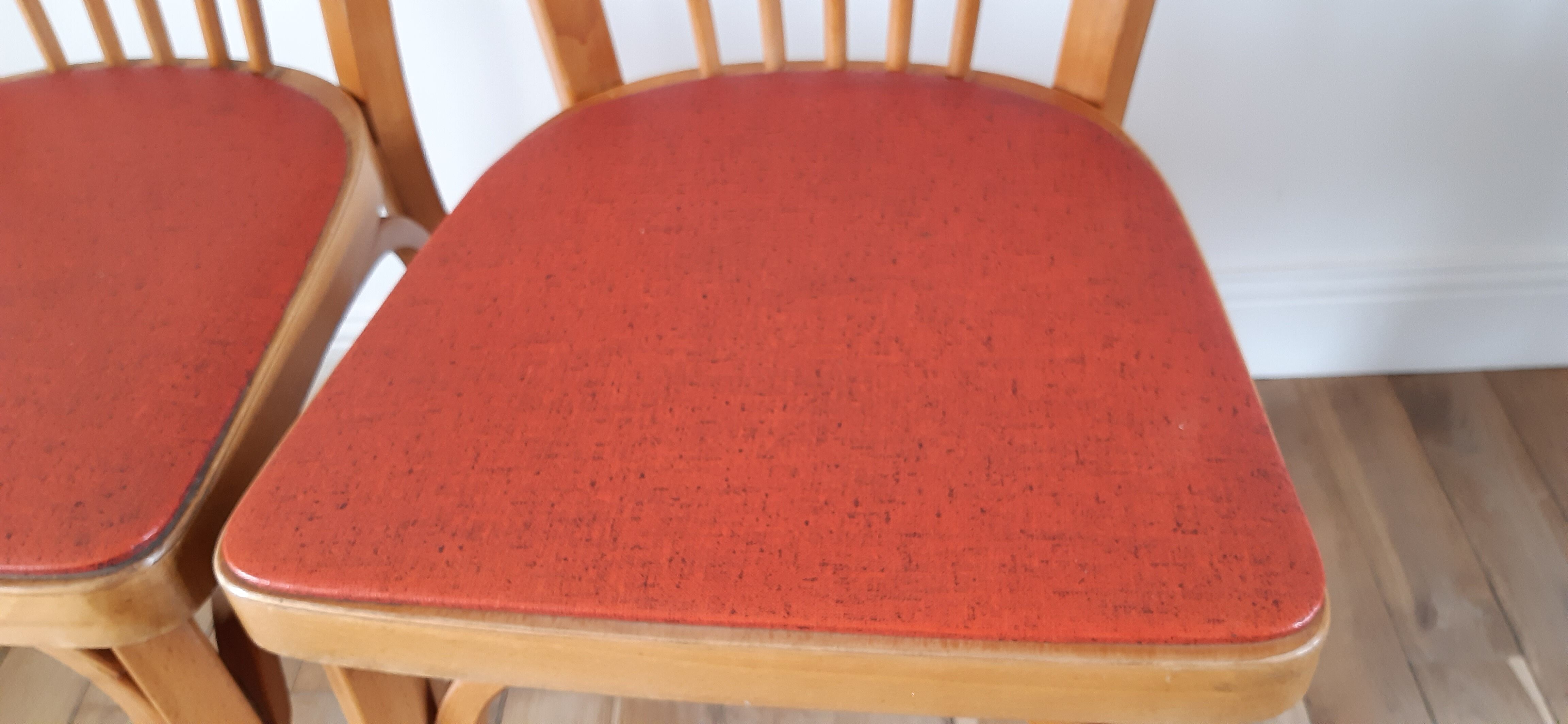 Pair of Baumann bistro chairs N°12 50s