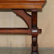 Victorian Gothic library table in antique oak