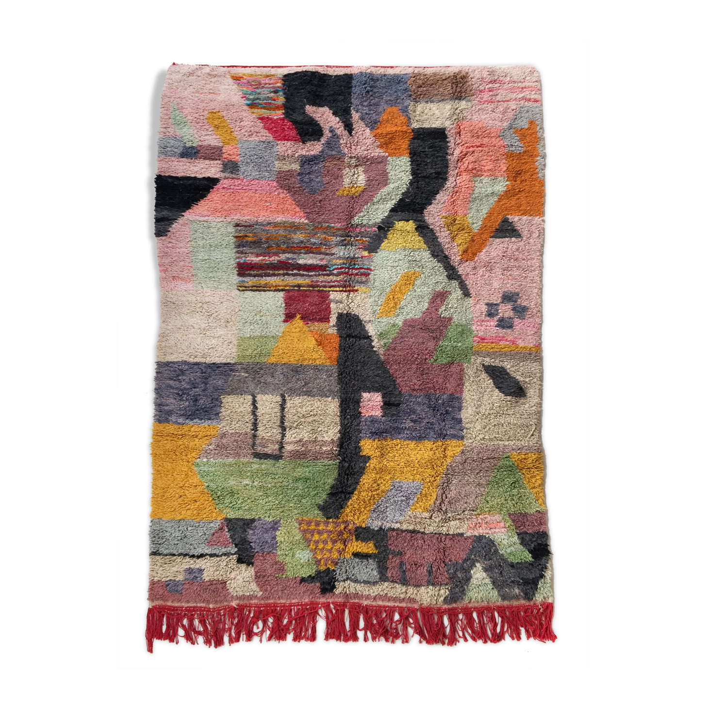 Moroccan Berber carpet Boujaad with colorful patterns 250x152cm