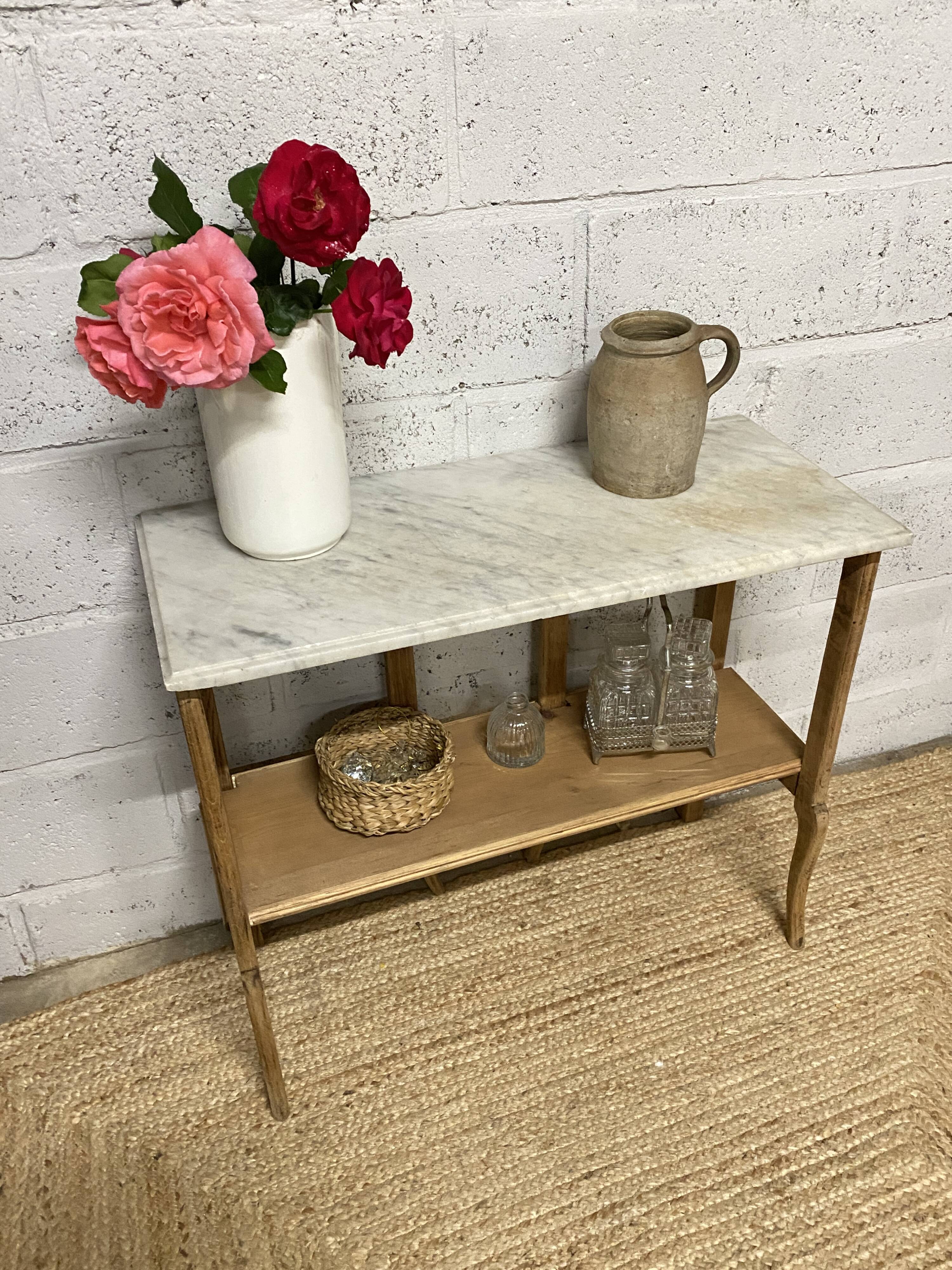 Marble and wood console