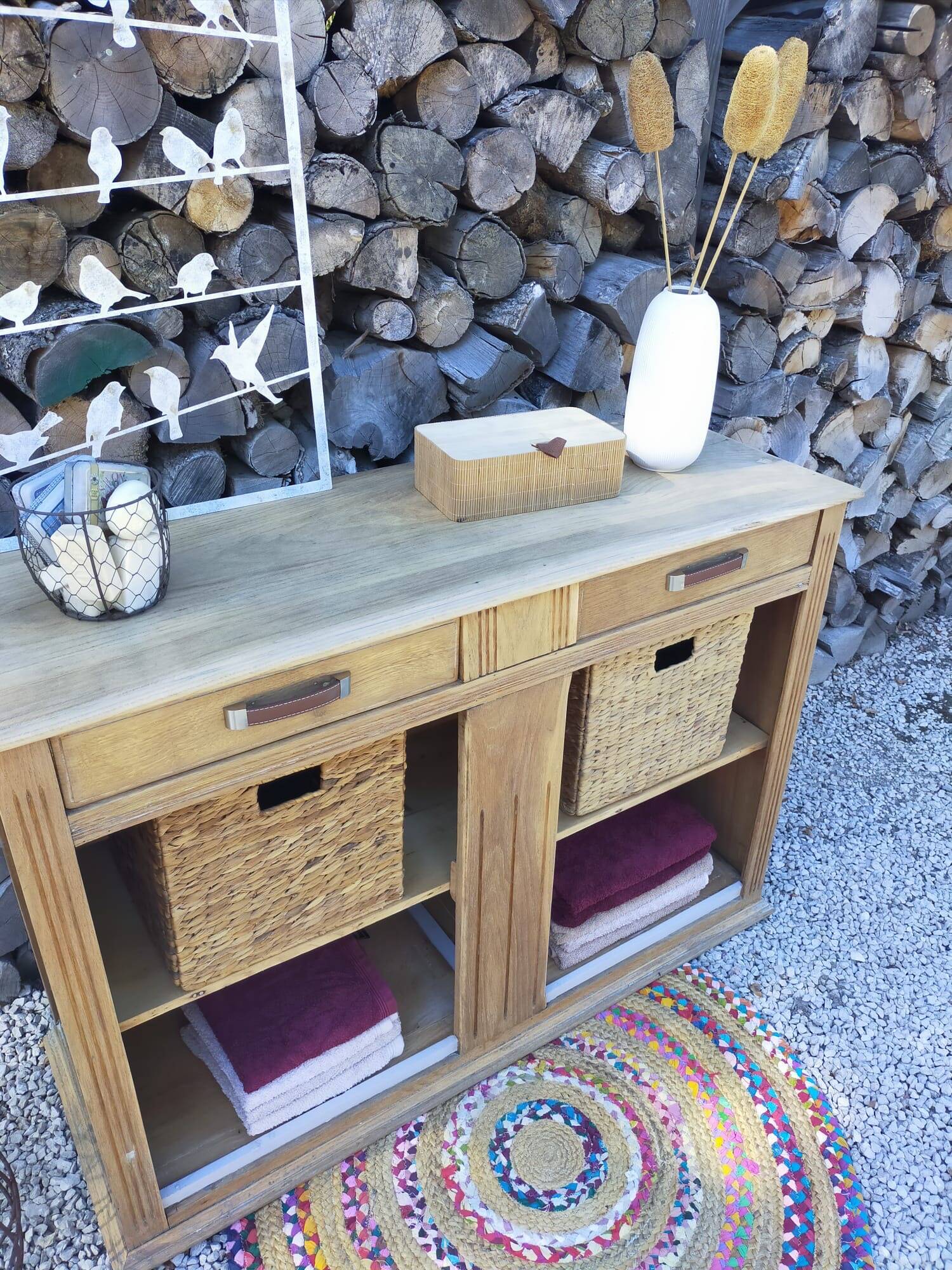 Solid wood storage furniture