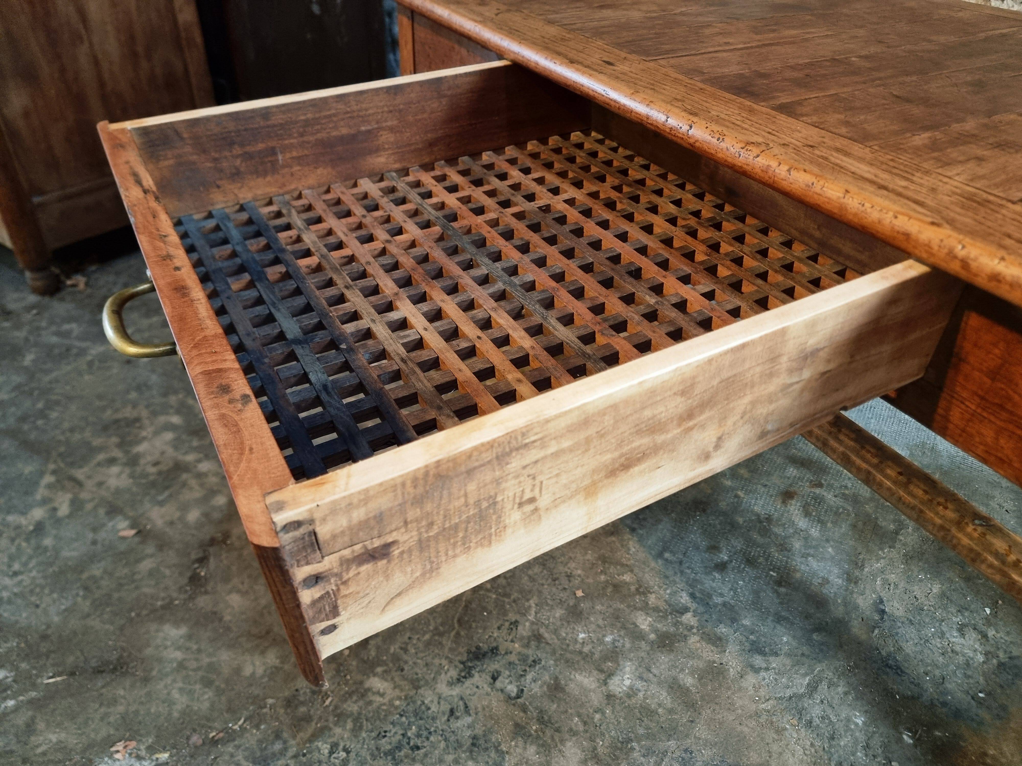 Antique French farmhouse dining table – Walnut work table, late 19th century