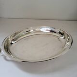Plat ovale en métal argenté
