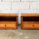 Maugrion rattan bedside tables for Roche Bobois vintage 70s