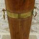 Victorian style barrel umbrella stand, solid oak, curved with 3 bands and gr.