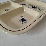 Vintage Sarreguemines compartmentalized plate model 5041 with Japanese decoration