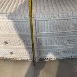 Vintage 6-drawer white woven rattan chest of drawers