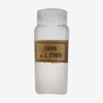 Pharmacy jar- glass- ether tanin, around 1940