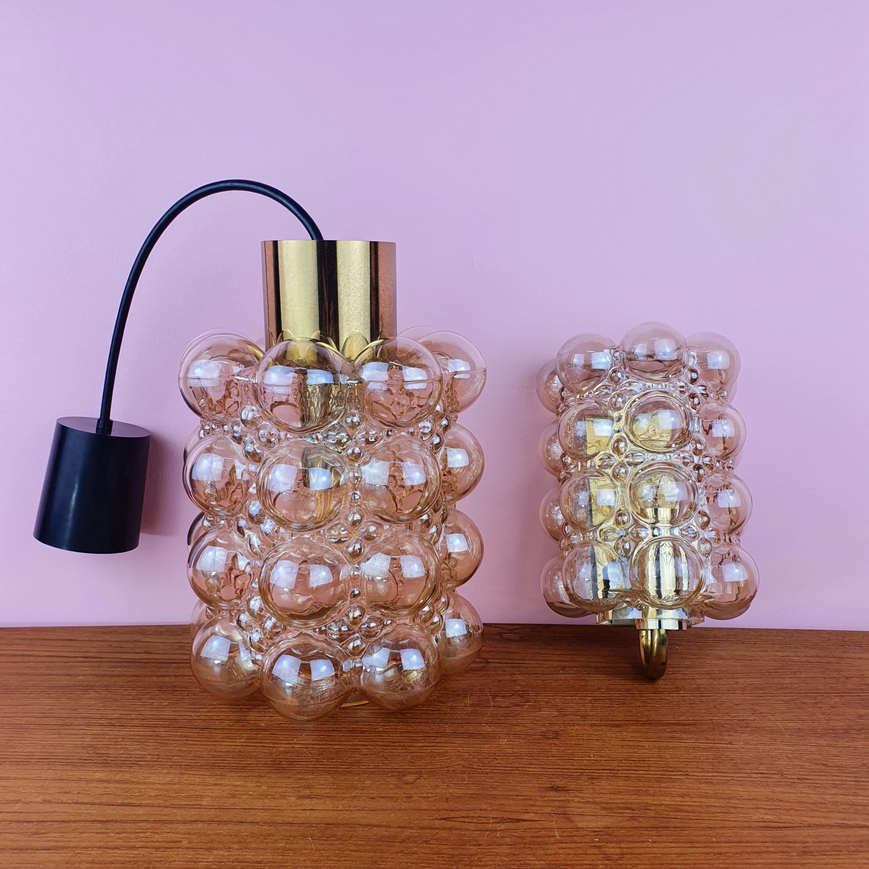 Bubble Pendant and Wall Lamps by Helena Tynell for Limburg, 1960s