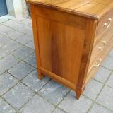 18th-century Louis XVI low walnut commode.