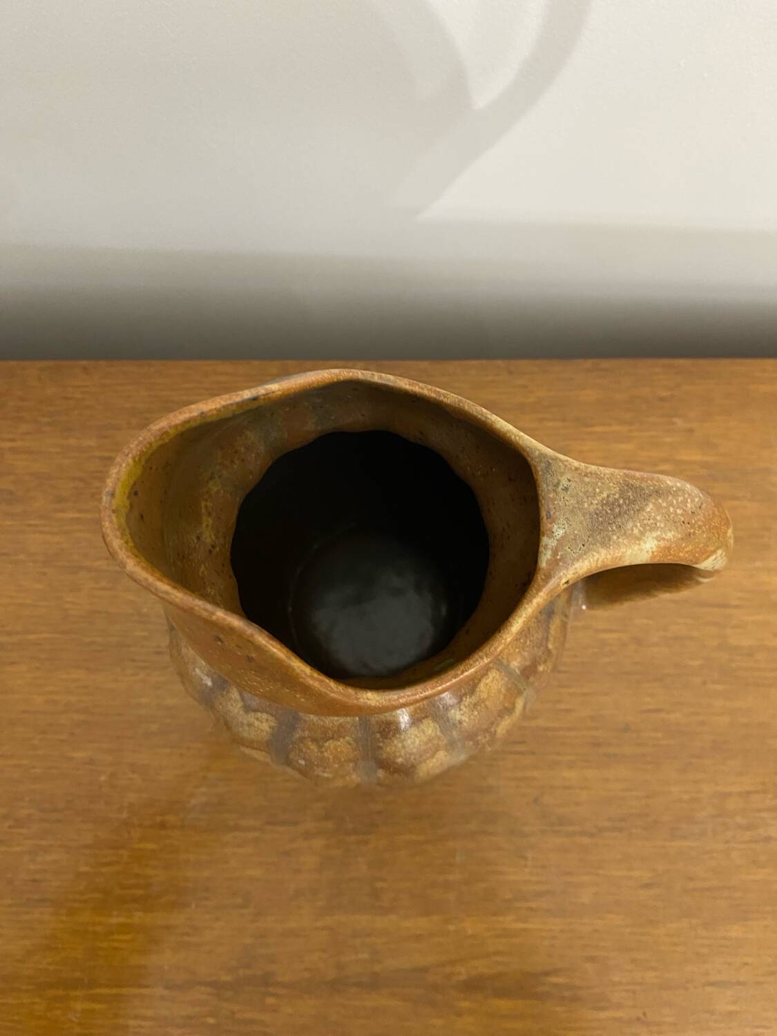 Antique louis lourioux pitcher flamed stoneware brown vintage