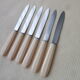 Set of 6 Pradel table knives stainless steel serrated blades, bakelite handles