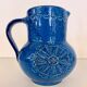 Handmade Rimini Blue Lacquered Ceramic Jug by Aldo Londi for Bitossi, Italy