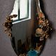 Louis XV Style Wall Mirror Golden Brass Vintage Flowers 1950s