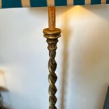Vintage floor lamp, maximalist style, striped lampshade
