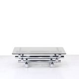 Midcentury 1970s Italian Stacked Chrome Coffee Table