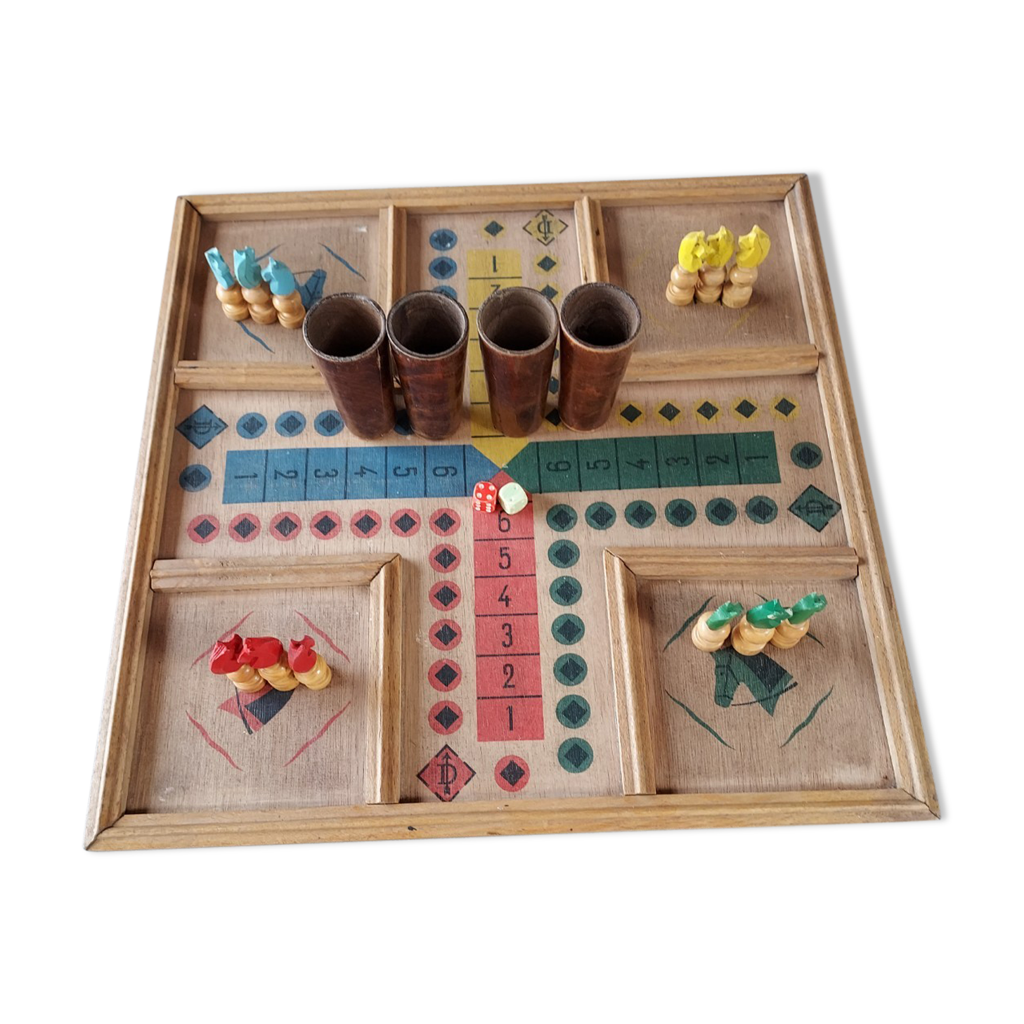 4 Chevaux De Course Anciens - Jeu Des Petits Chevaux - Pions De Jeu
