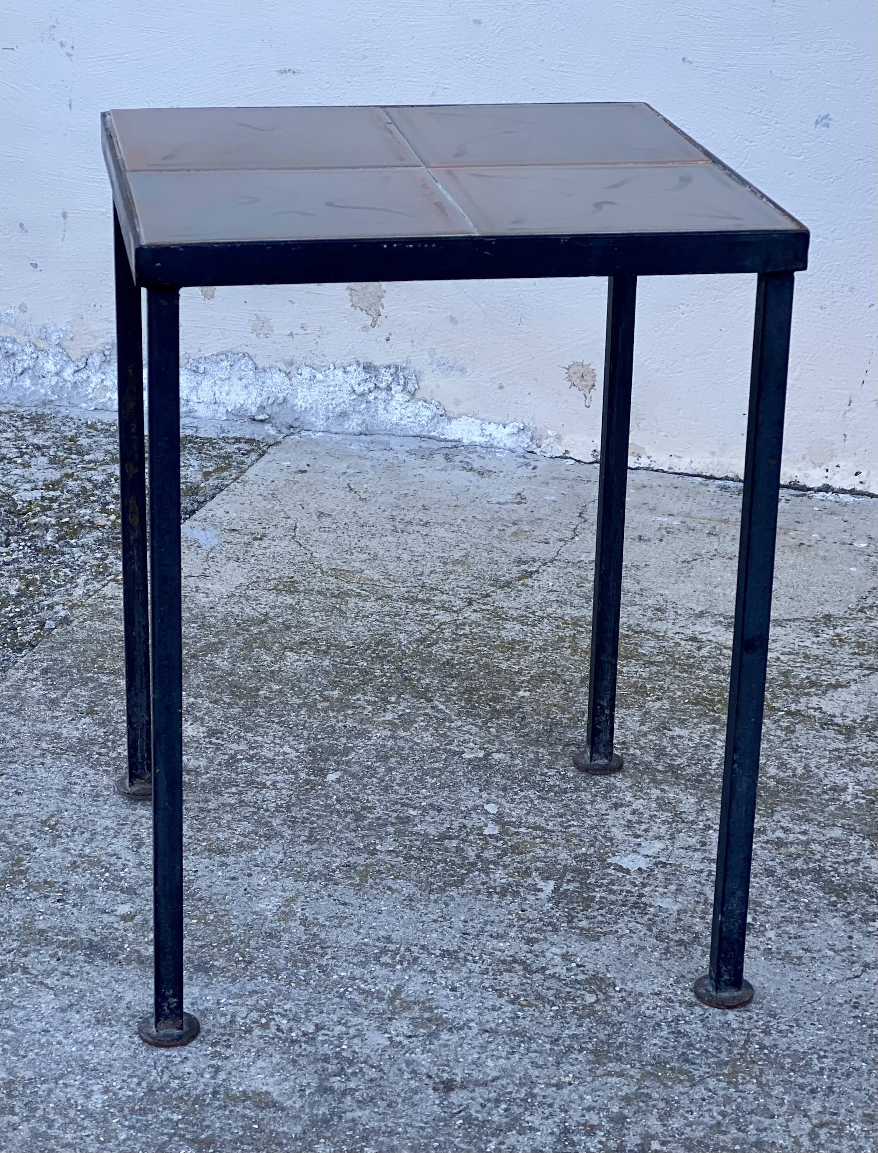 Small vintage 1950s ceramic side table.