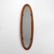 Curved plywood wall mirror, 1960s