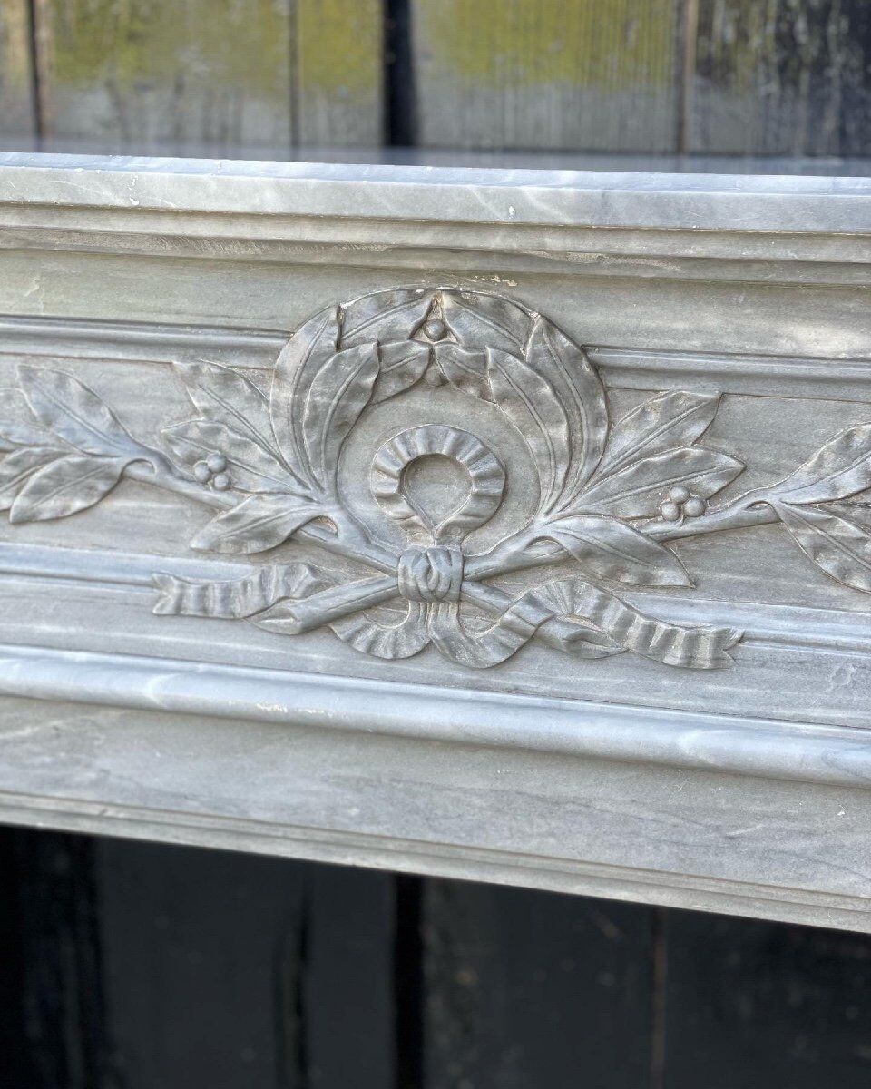 Louis XVI style fireplace in Turquin blue marble circa 1900