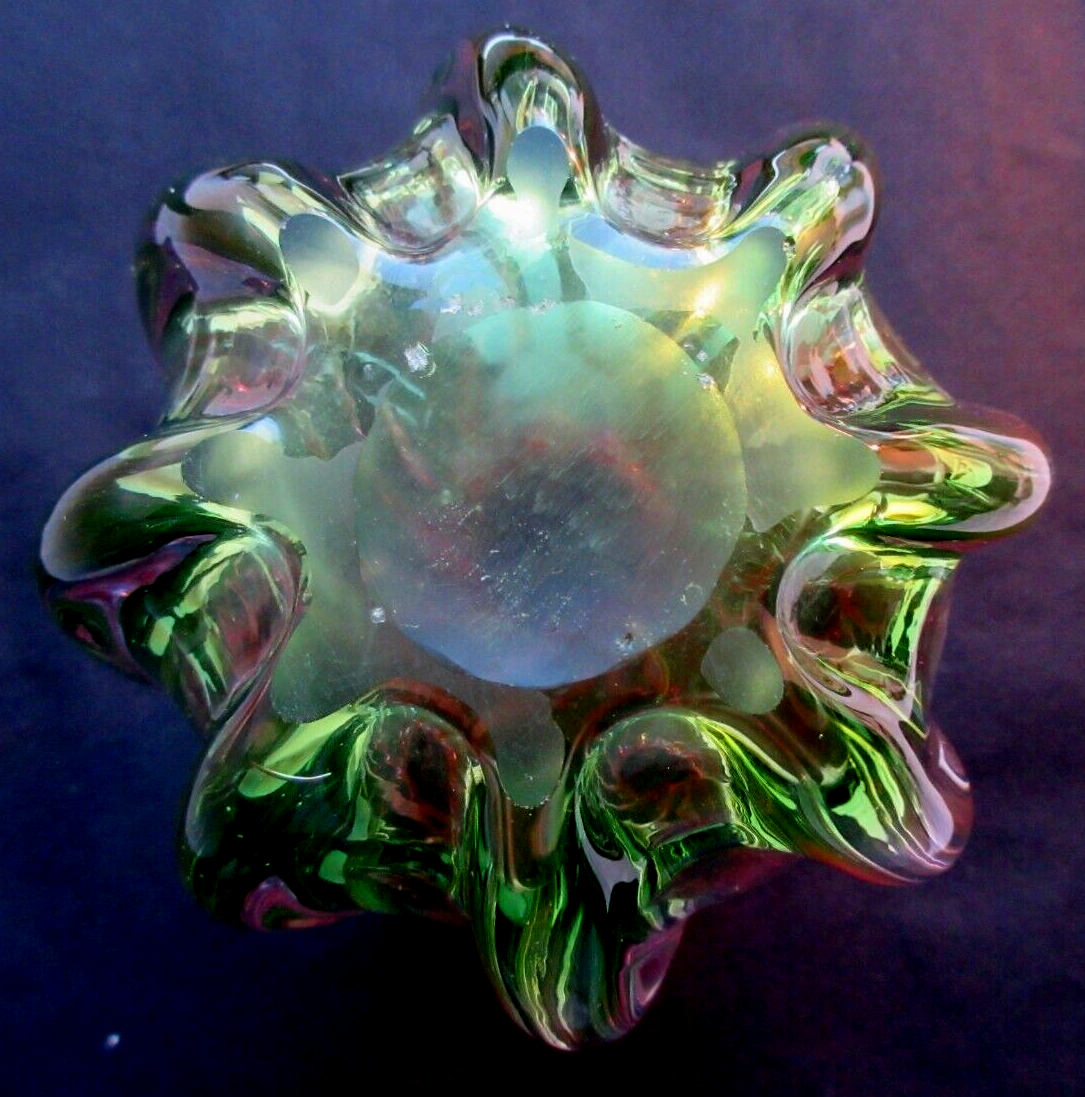 Murano crystal art deco vase