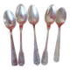 5 Small silver-plated spoons. Various models.