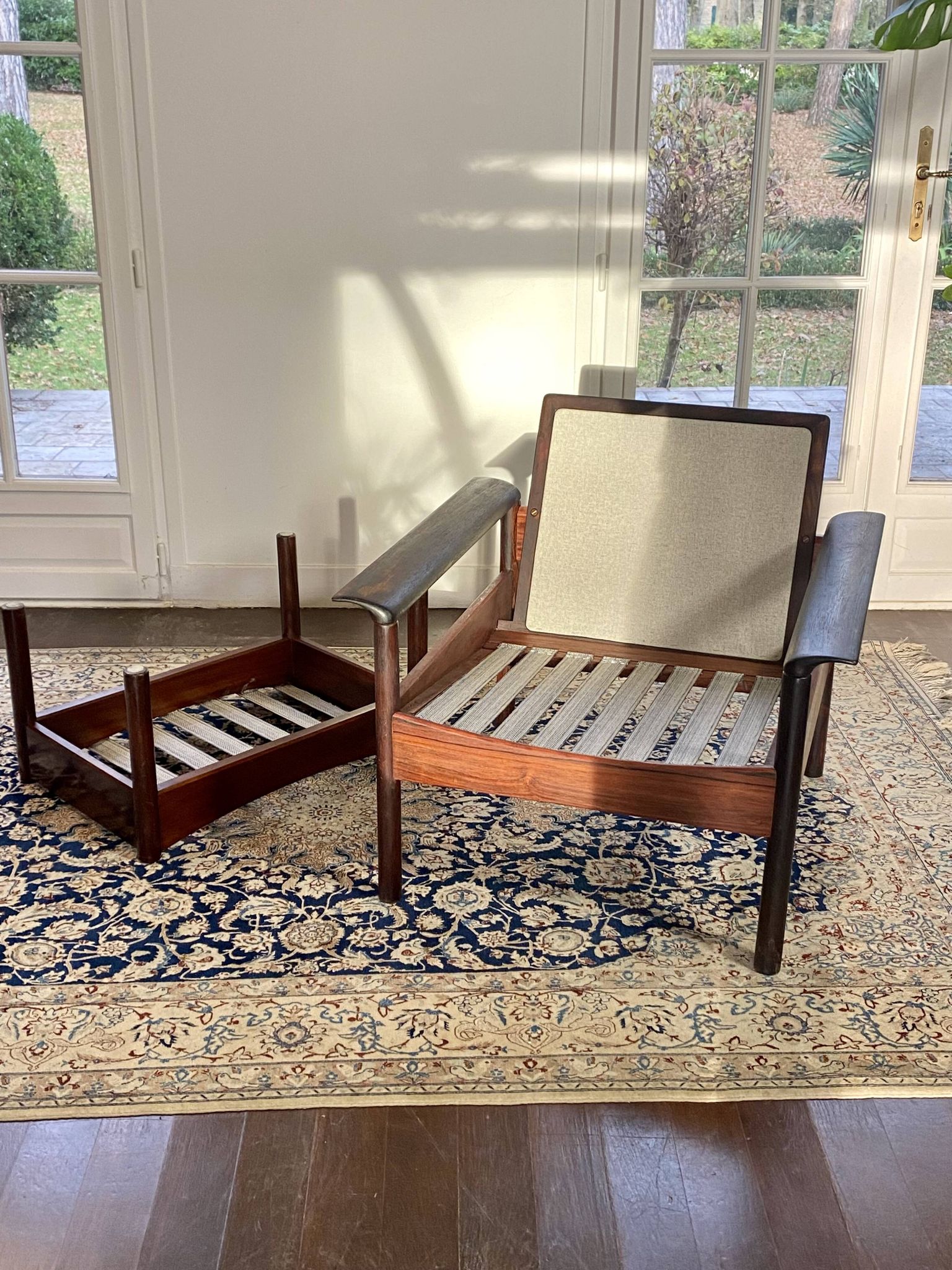 Armchair & Ottoman Hans Olsen – Vatne Møbler Denmark, 1960 Rosewood