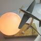 Art deco table lamp aluminum airplane and ball tulip on marble terrace