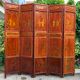 Chinese screen with five wooden panels, gilded décor of characters, vegetables, flowers and birds