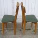 Pair of 1960 chairs, green skai and wood