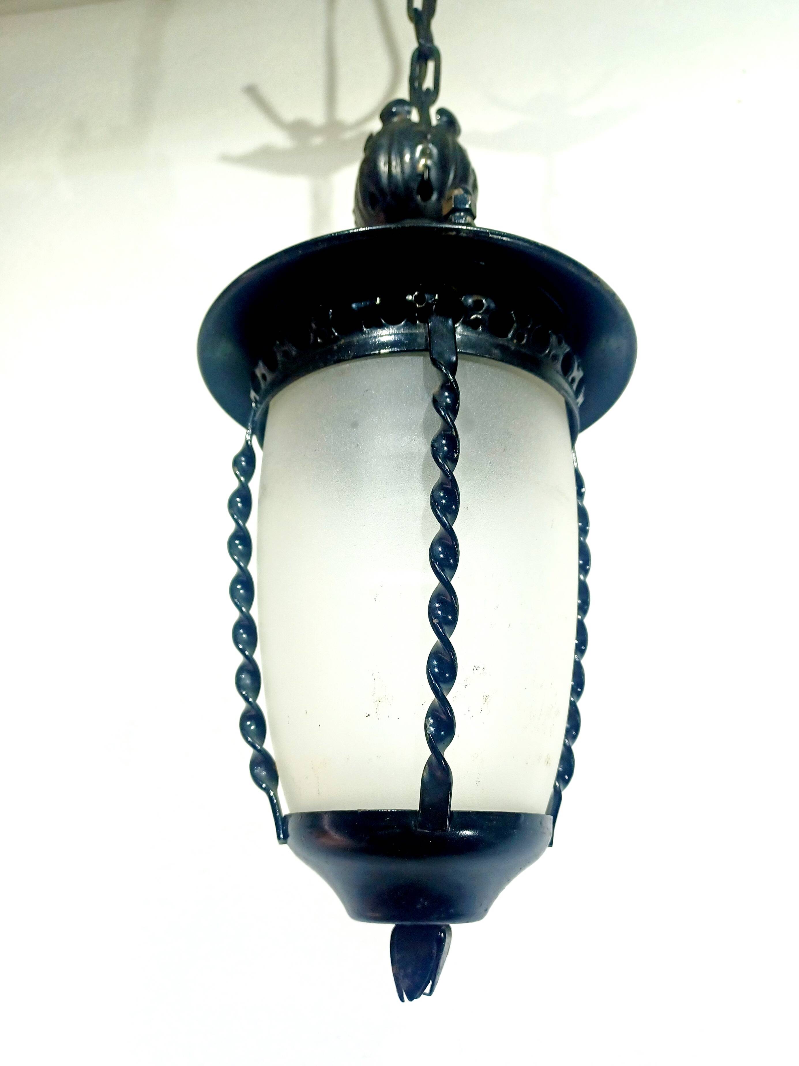 Small 1-light wrought iron lantern
