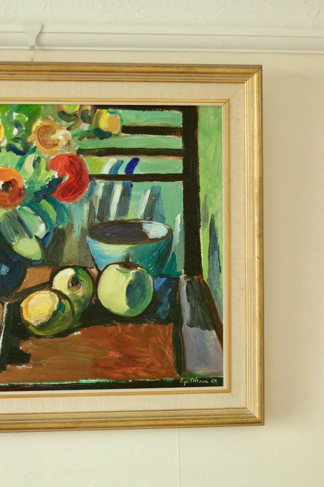 Still life with book by Eyvind Olesen