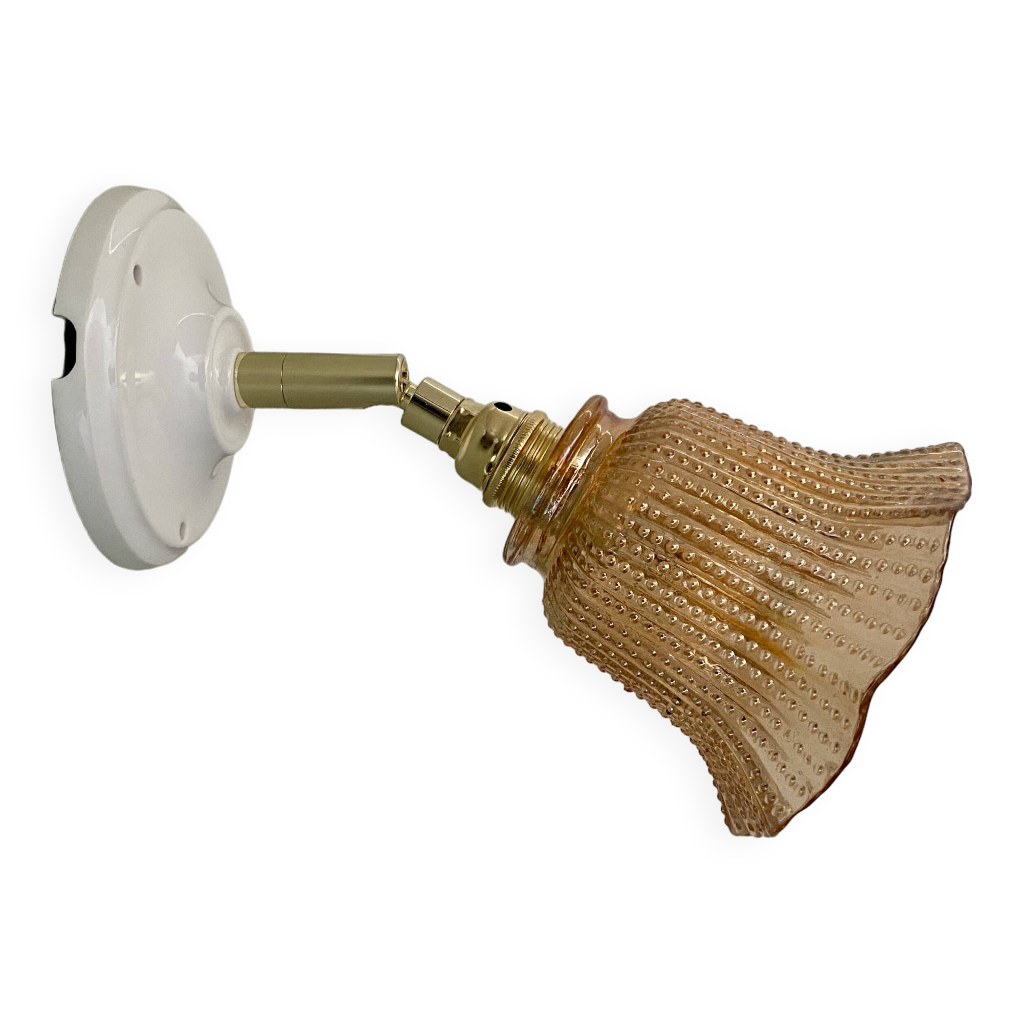 Vintage amber glass tulip wall light