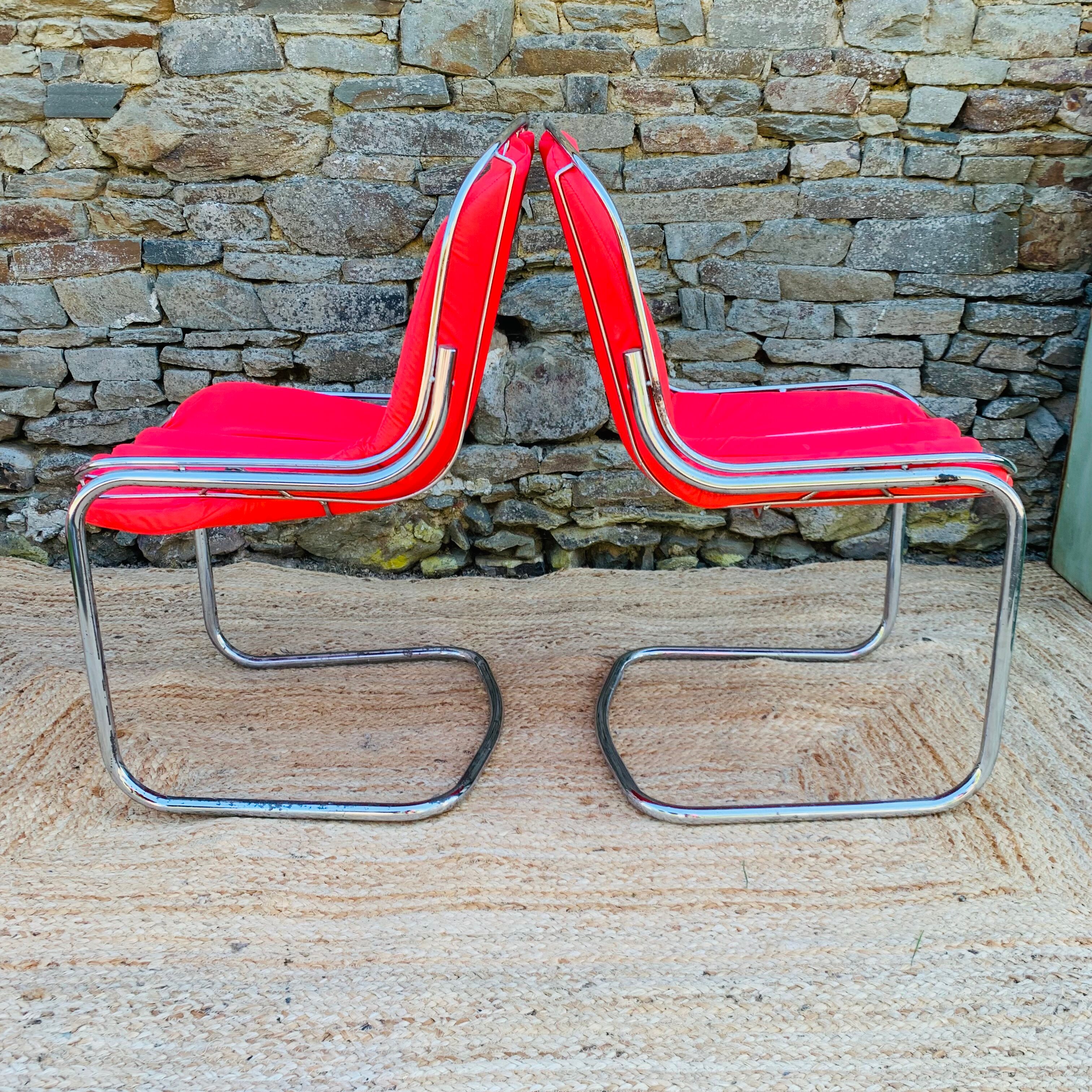 Set of 4 chairs metal Italian design