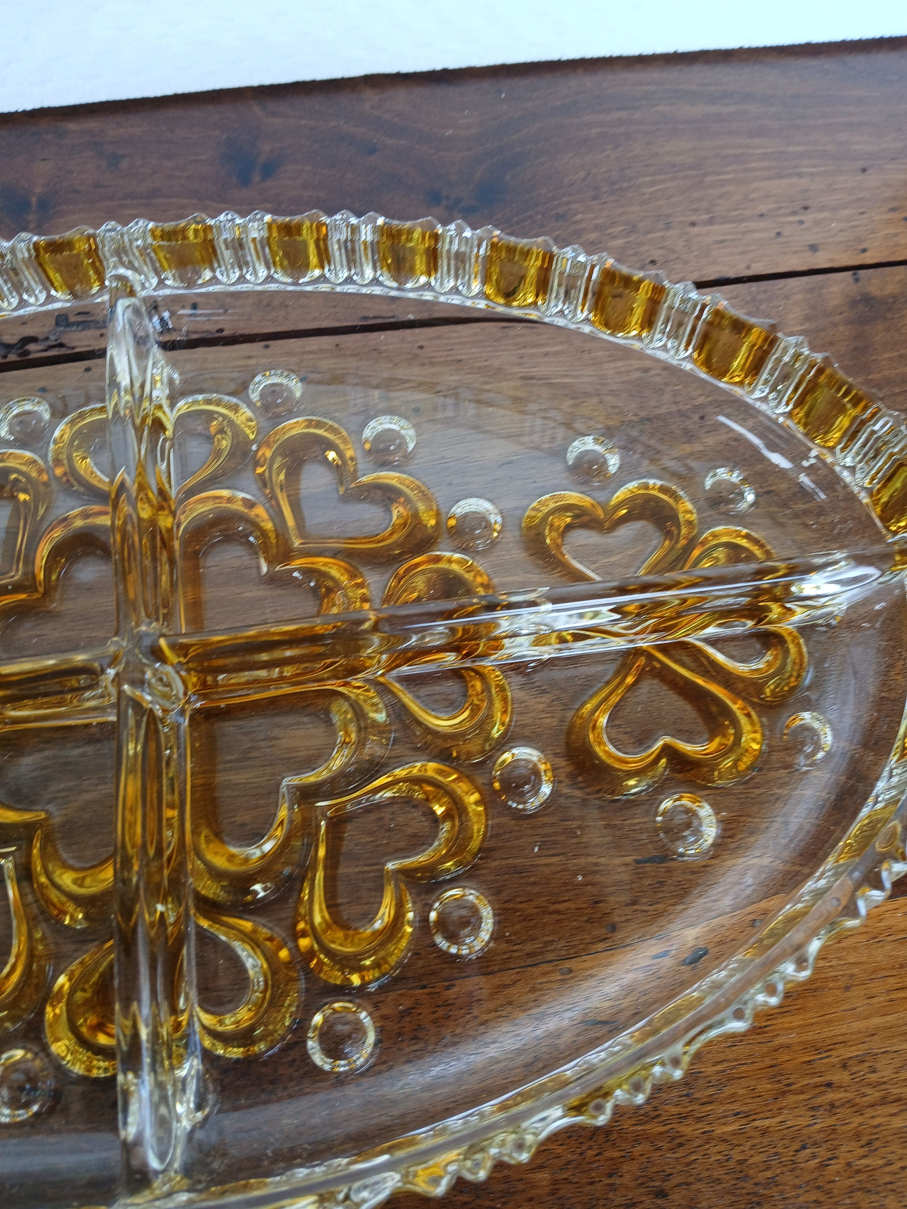 Vintage aperitif plate in glass from West Germany.