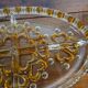 Vintage aperitif plate in glass from West Germany.