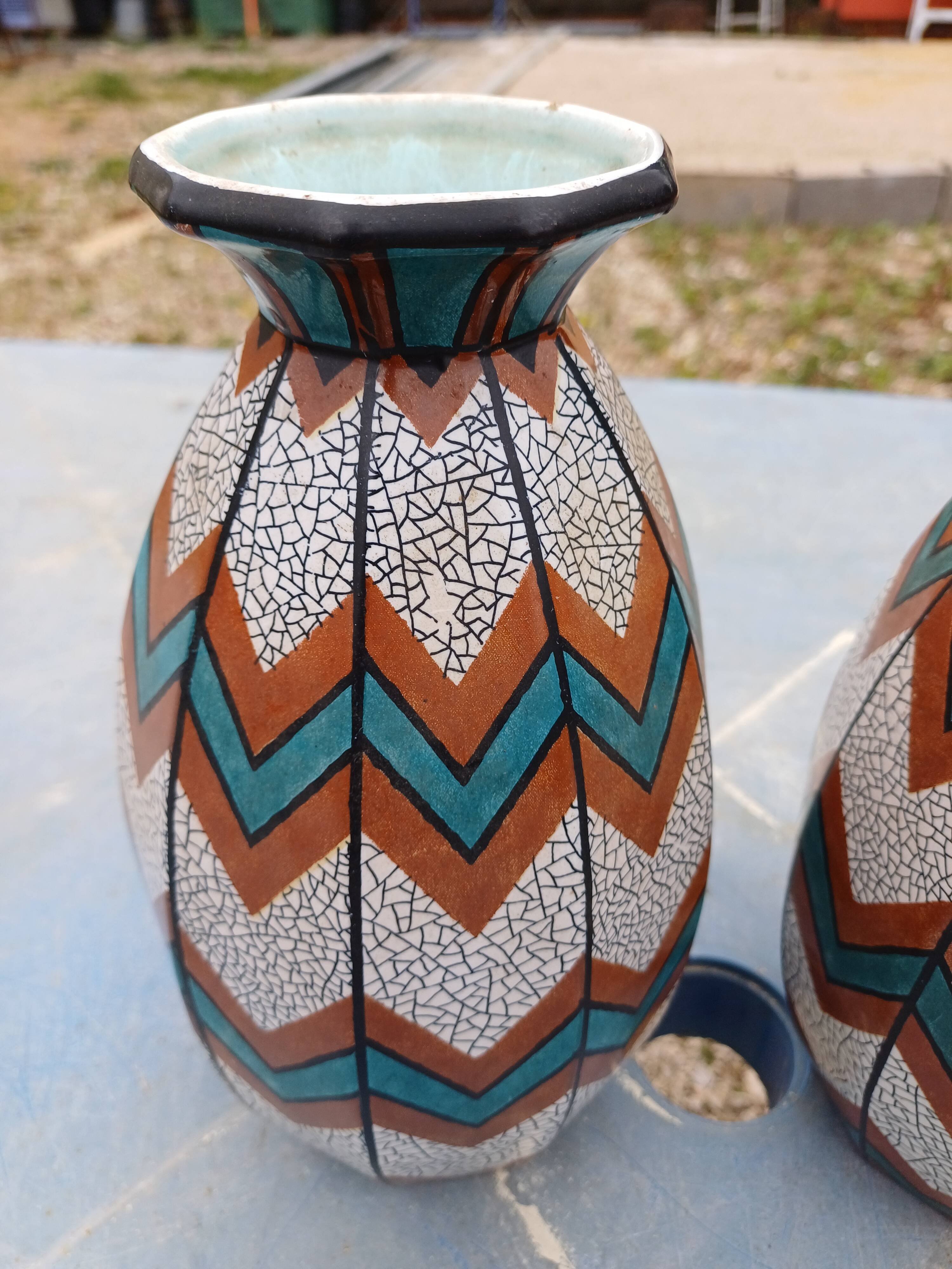 Paire de Vases Art Déco Sarreguemines