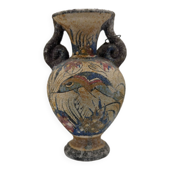 Vase Copie Céramique Fait Main Époque Minoenne Musée d'Héraklion Grèce 13,5cm