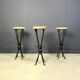 Vintage french wrought iron bar stools, 1960s - set of 3