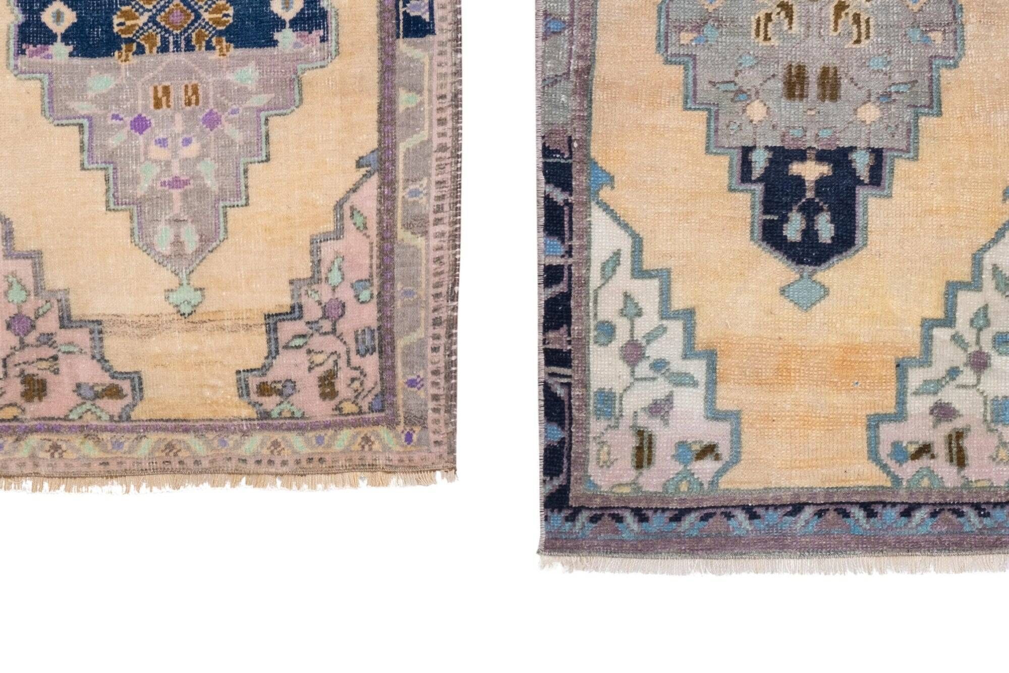 Set of 2 vintage handmade Turkish rugs 50x100 cm