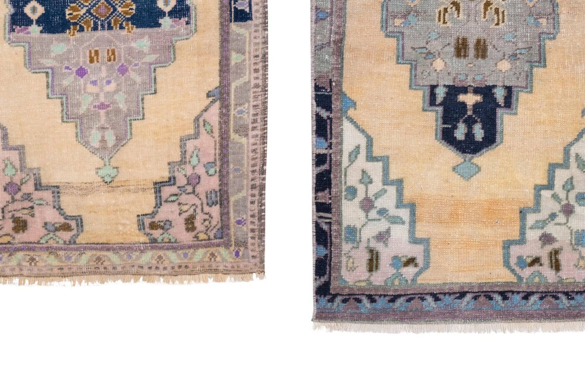 Set of 2 vintage handmade Turkish rugs 50x100 cm