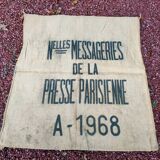 Old printed burlap bag