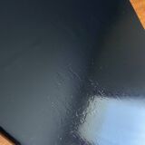 Adjustable vintage wall shelf in black metal and brass