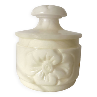 Carved alabaster pot