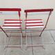 Pair of antique 1900s folding garden bistro chairs