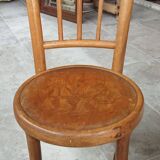 Old small Fischel children's chair with Pierrot decor