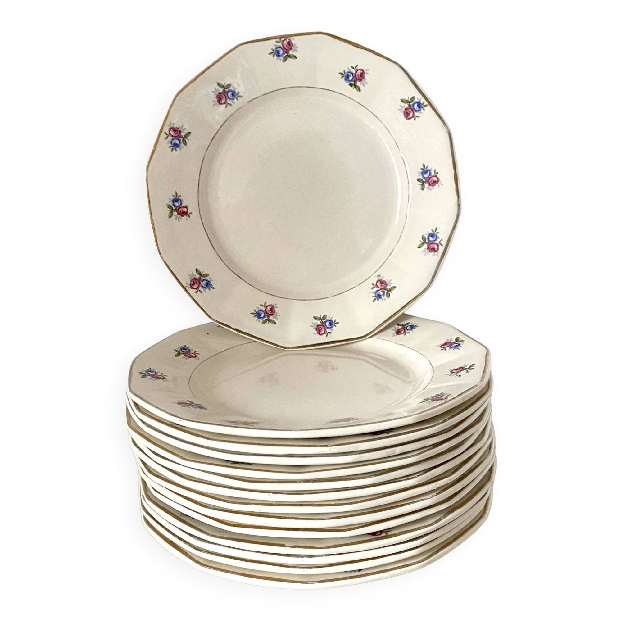 Digoin Sarreguemines dinner plates, floral