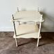White turned wood side table, end table